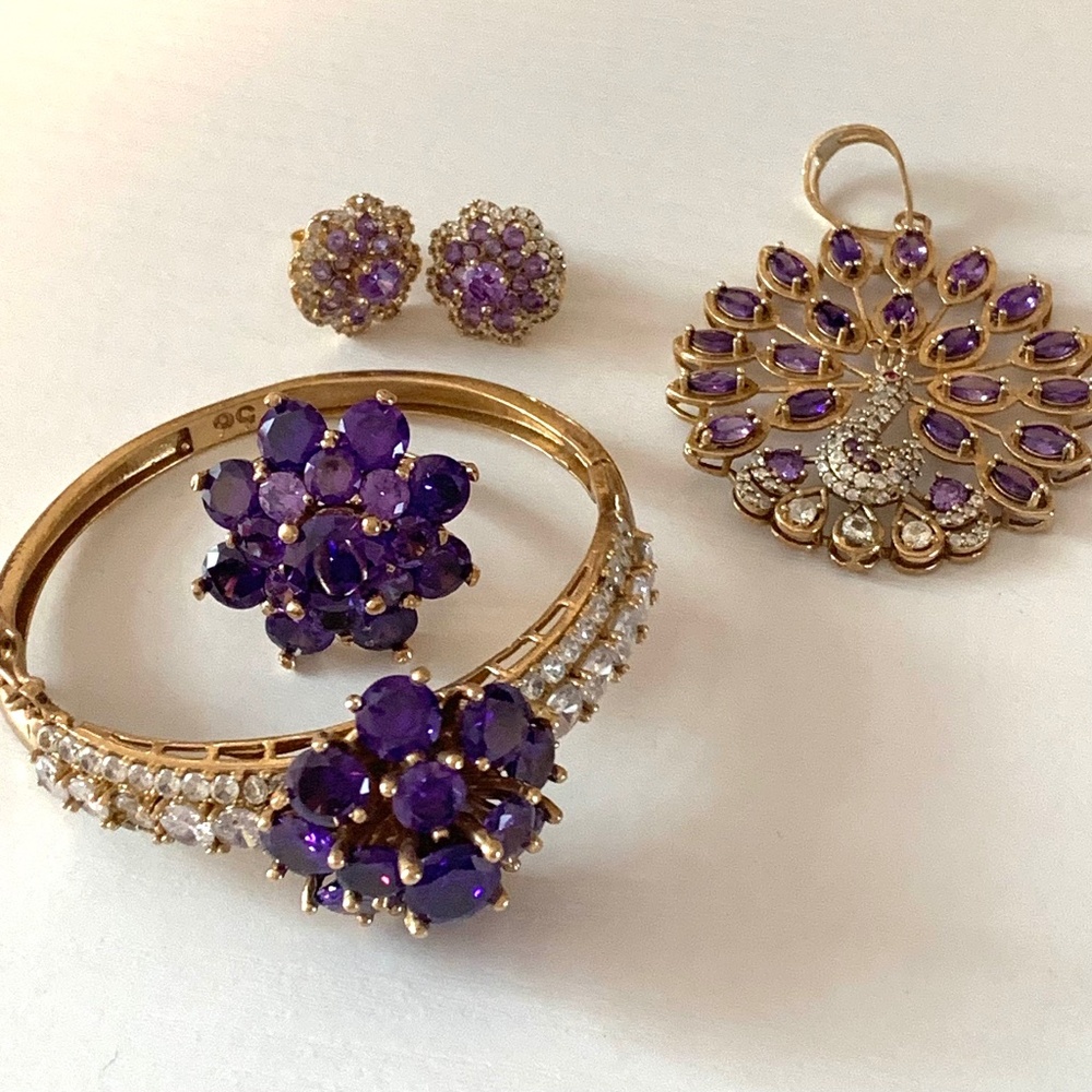 18k over copper purple set